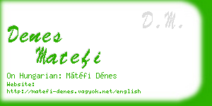 denes matefi business card