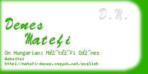 denes matefi business card